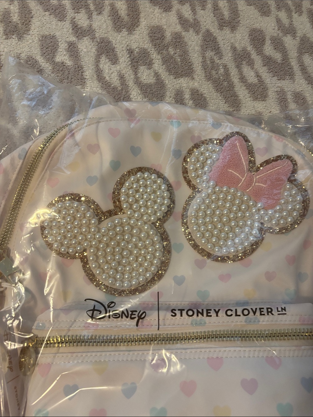 Stoney Clover Lane Pastel Hearts Classic Backpack Disney Pearl - Picture 2 of 4